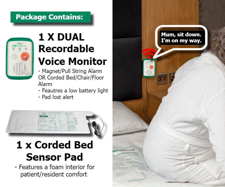Two Alarms In One (This package includes a Bed Exit Sensor Pad