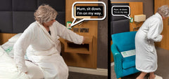 DUAL Alarm with BED & CHAIR Sensor Pads - RECORD YOUR OWN MESSAGE! (Alarm in the room with the patient)