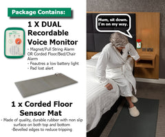 RECORDABLE Voice Alarm With Floor Mat - Alarm in room with the patient