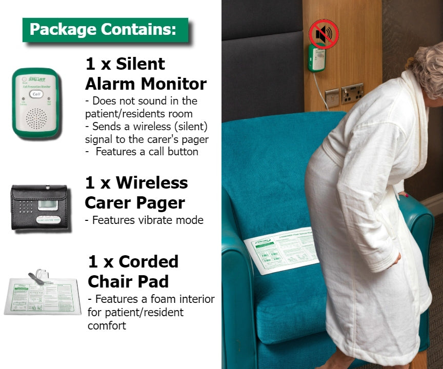 CHAIR Exit Alarm, Pad & WIRELESS Pager (WITH VIBRATING OPTION)...NO AL | Austin Medical - Products to help reduce elderly falls from bed or chair! CHAIR Exit Alarm, Pad & WIRELESS Pager (WITH VIBRATING OPTION)...NO AL | Austin Medical - Products to help reduce elderly falls from bed or chair!
