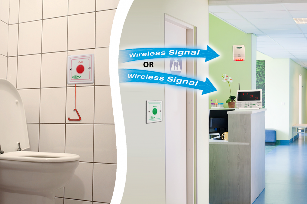 EMERGENCY CALL BUTTON WITH PULL CORD, RESET BUTTON AND LIGHT ALERT ...