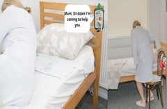 BED AND CHAIR EXIT ALARM - RECORDABLE MESSAGE! (Alarm in the room with the patient)